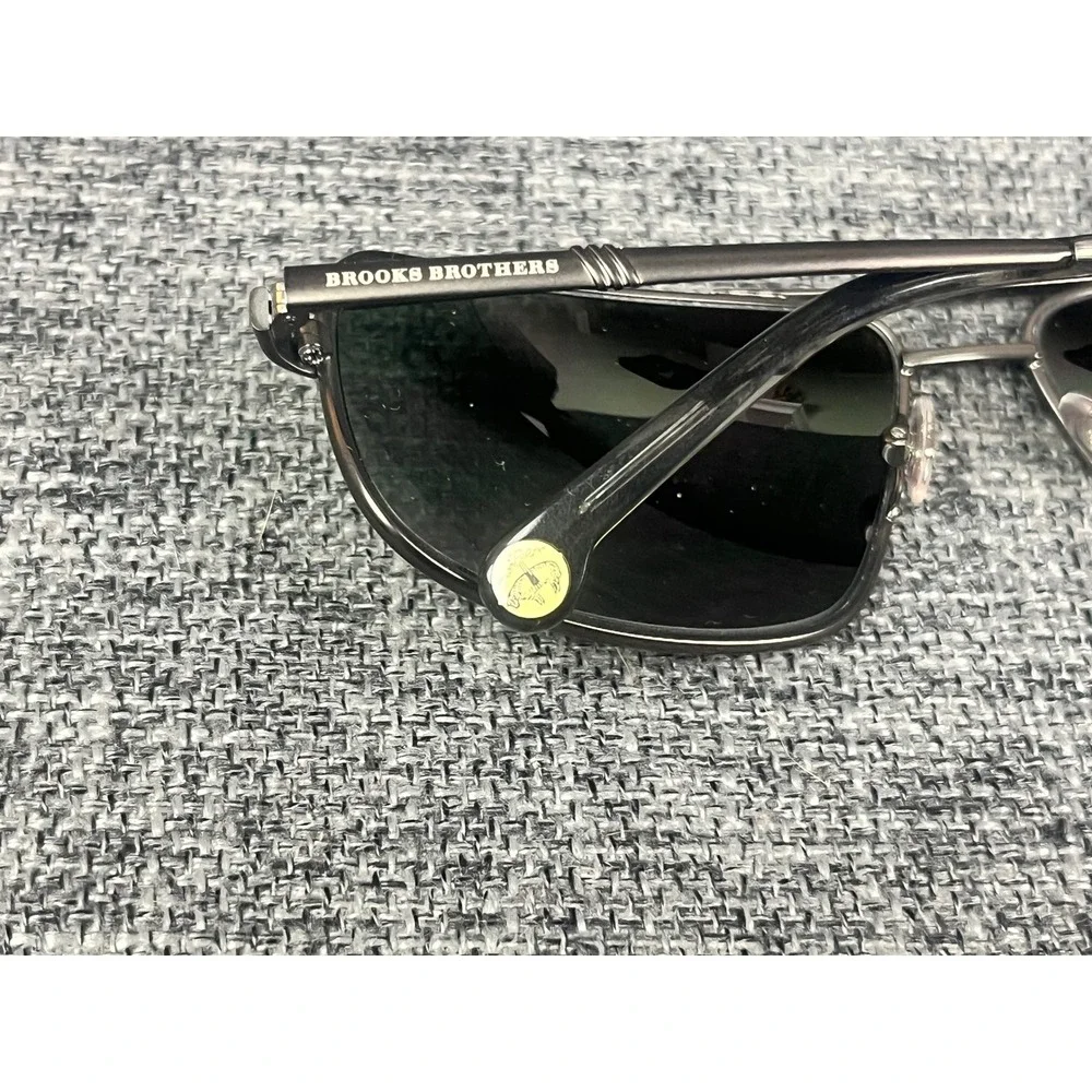 Brooks Brothers BB 4031-S Gunmetal Rectangular Aviator Sunglasses 61-13-130